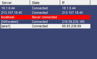 Server List Panel